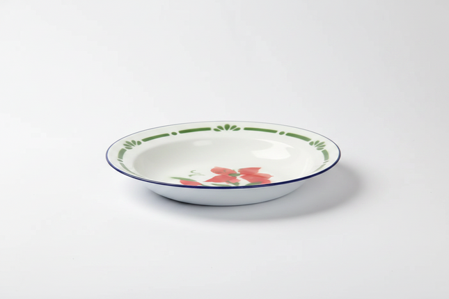 Plate Enamel Flowery 26cm