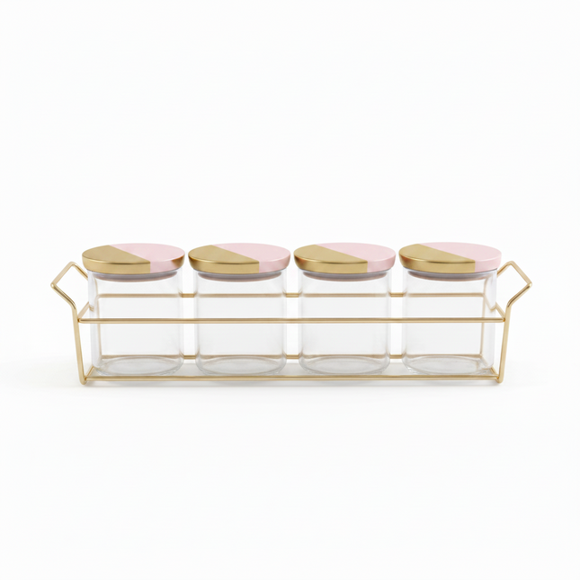 Spice Bottle 4pcs Set with Rack